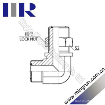 90 Elbow Orfs Male O-Ring Bulkhead Adapter with Lock Nut (6F9-LN)